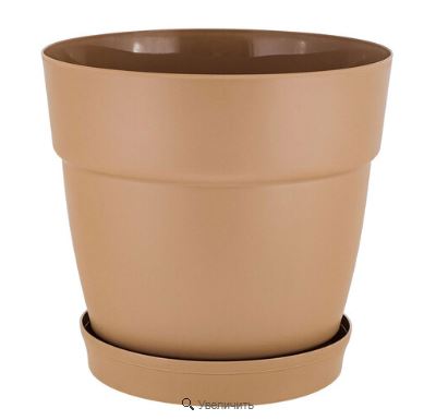 Горшок для цветов InGreen Villa de Fiori с фиксируемым поддоном 4л, D200мм, калифорн,миндаль